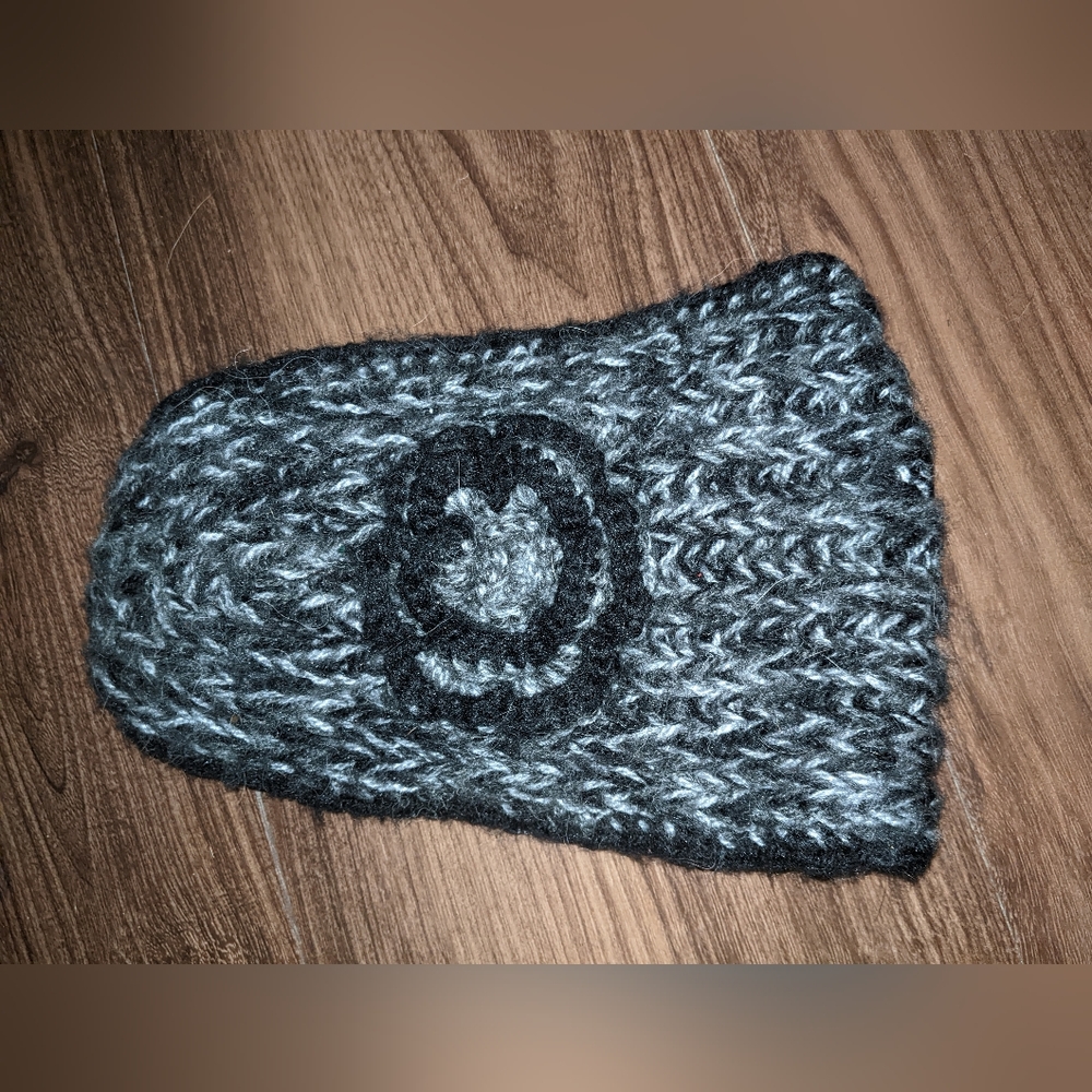 Andes - handmade headband ear covering - alpaca blend - gray, white, black